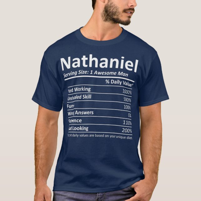Camiseta NATHANIEL Nutrition Funny Birthday Personalizado (Frente)