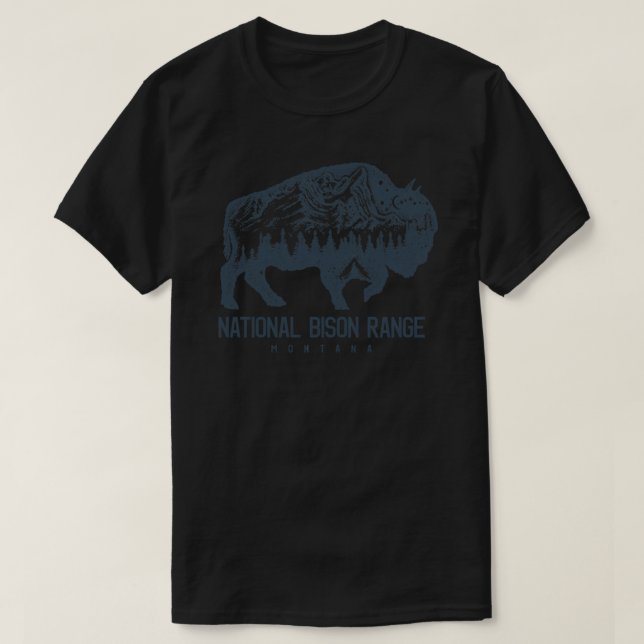 Camiseta National Bison Range Montana Bison Buffalo Boné (Frente do Design)