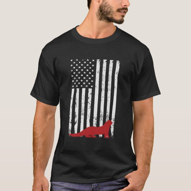 Camiseta National Ferret Day 4Th July Usa Flag Ferret (Frente)
