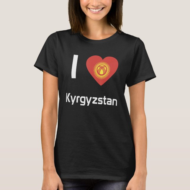 Camiseta National Flag of Kyrgyzstan souvenir  for men wome (Frente)