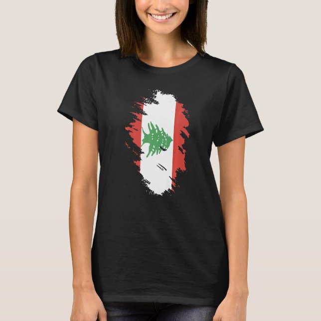 Camiseta National Flag of Lebanon souvenir  for men women   (Frente)