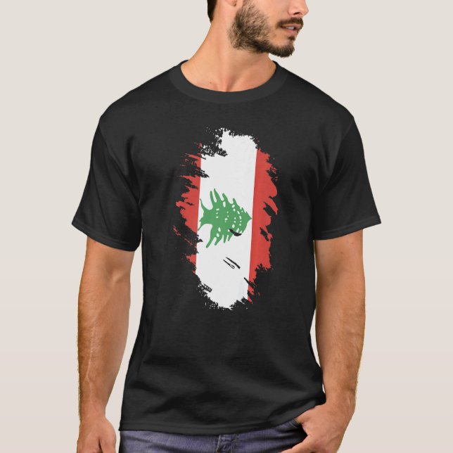 Camiseta National Flag of Lebanon souvenir  for men women   (Frente)