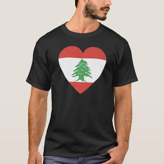Camiseta National Flag of Lebanon souvenir  for men women   (Frente)
