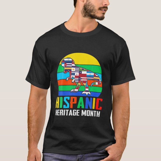 Camiseta National Hispanic Heritage Month Dinosaurs Latino (Frente)