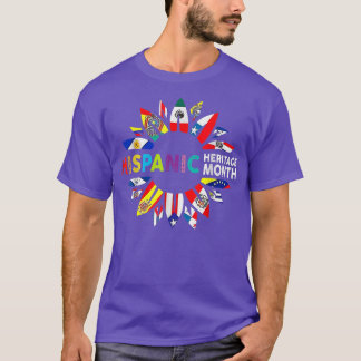 Camiseta National Hispanic Heritage Month Latin Flags Sunfl