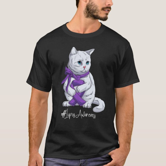 Camiseta National Lupus Awareness Month Purple Ribbon Cute  (Frente)