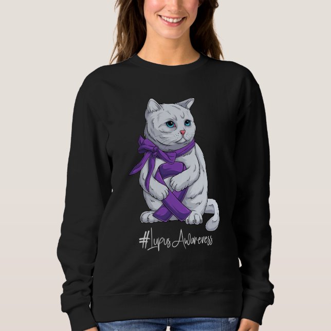 Camiseta National Lupus Awareness Month Purple Ribbon Cute  (Frente)