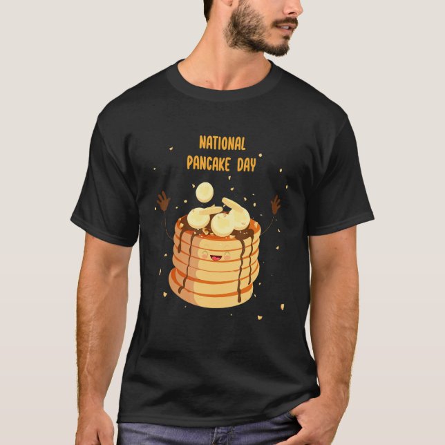 Camiseta NATIONAL PANCAKE DAY quote flapjack cool griddleca (Frente)