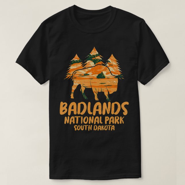 Camiseta National Park Badlands South Dakota Hiking Mounta (Frente do Design)