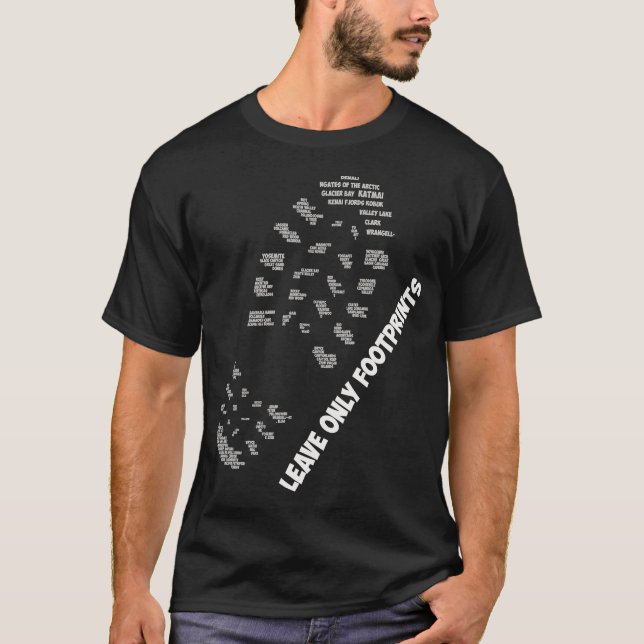 Camiseta National Parks Boot impressão só deixa pegadas (Frente)