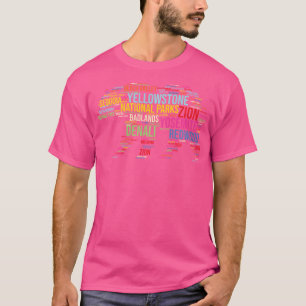 Camiseta National Parks Usa List Word Cloud Bear Camp H