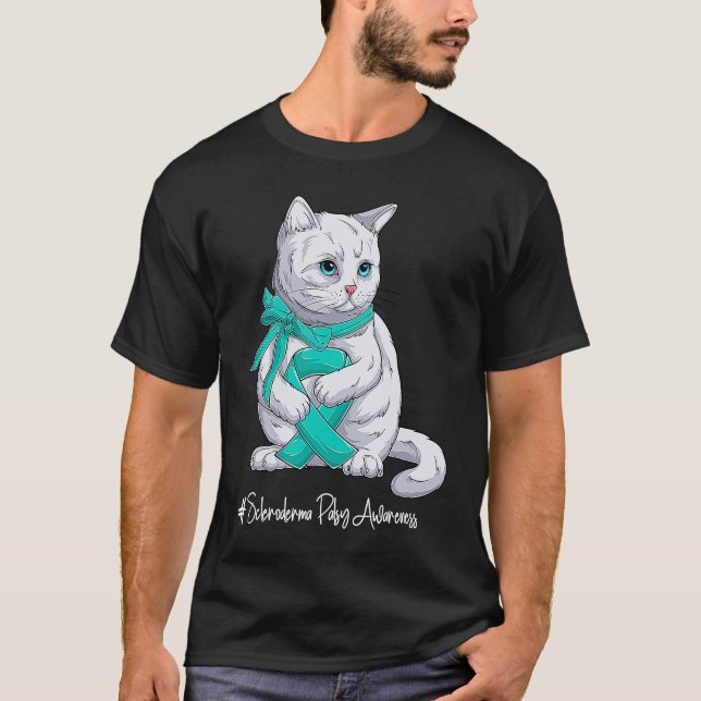 Camiseta National Scleroderma Awareness Month Teal Ribbon C (Frente)
