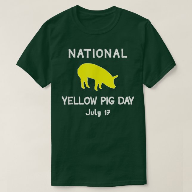 Camiseta National Yellow Pig Day  (Frente do Design)