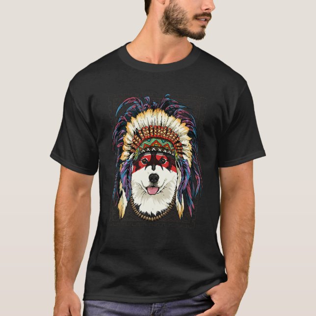 Camiseta Native American Indian Alaskan Malamute Indigenous (Frente)