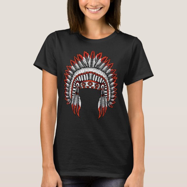Camiseta Native American Indian Headdress Costume Jewelry D (Frente)