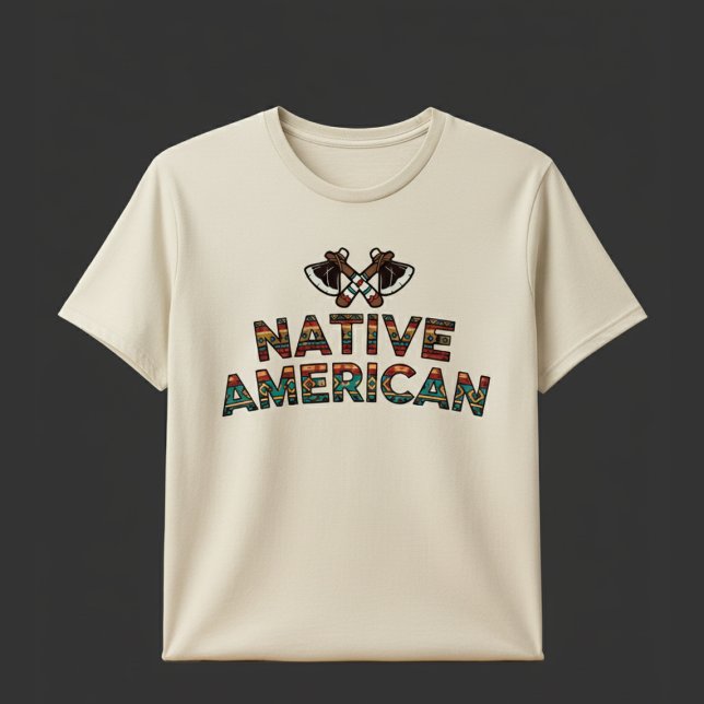 Camiseta Native American Text Pattern (Criador carregado)