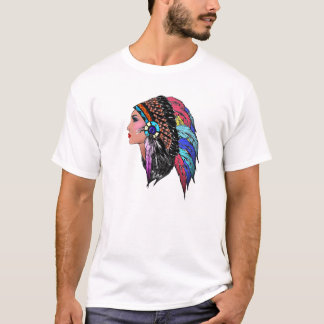 Camiseta Native Americansindian American Tribal Womanboho T