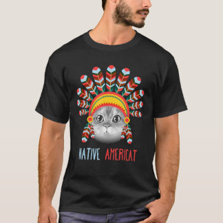 Camiseta Native Americat - Novelty Cat Humor