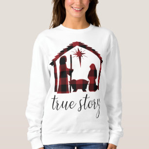 Camiseta Natividade Cena de Buffalo Xadrez Verdadeiro Camis