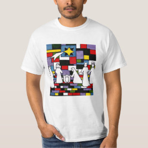 Camiseta Natividade de Mondrian - de Stijl - Neoplasticism