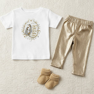 Camiseta Natividade de Natal em prata e ouro
