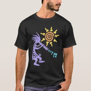 Camiseta Nativo Americano Kokopelli Musican Com Flute 1 Fan