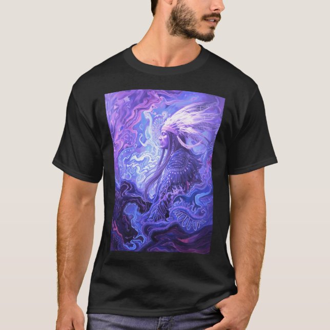 Camiseta Nativo americano roxo (Frente)