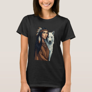 Camiseta Nativo Americano Wolf Amante Indígenas Americano