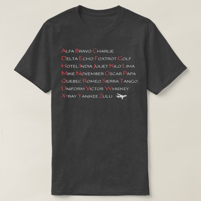 Camiseta NATO Phonetic Alphabet T  (Frente do Design)