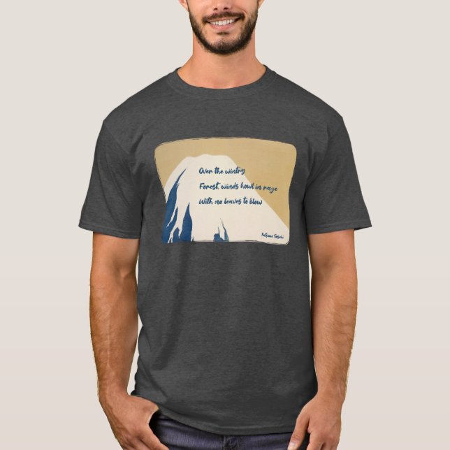 Camiseta Natsume Soseki Haiku para o Dia Nacional da Poesia (Frente)