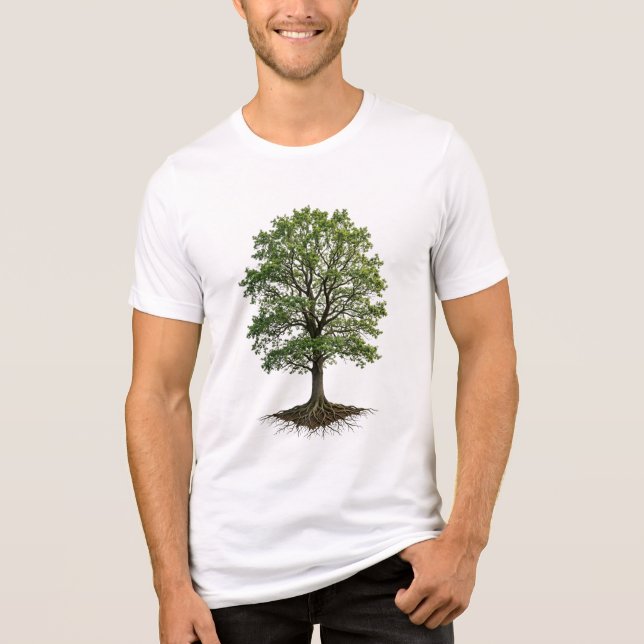 Camiseta Natural Tree of Life Roots and Leaves (Frente)