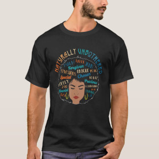 Camiseta Naturally Unbothered Melanin Black Woman Tees Natu