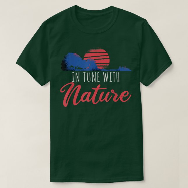 Camiseta Nature And Music Guitar Trees Retro  (Frente do Design)