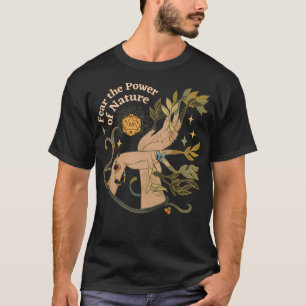 Camiseta Nature Druid Dnd Dice Mãos Botânicas E Estrelas Fe