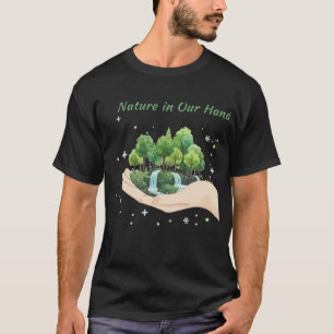 Camiseta Nature em Nossas Mãos Arte Ambiental em Aquarela