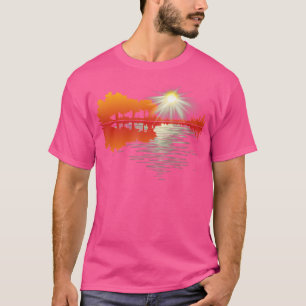 Camiseta Nature Guitar Lake Shadow Love Guitar Musical Gui