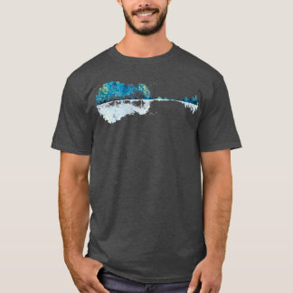 Camiseta Nature Guitar Watercolor Blues