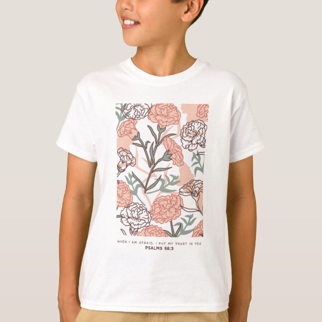 Camiseta Nature Inspirou Floral: Padrão De Flor De Cravos (Frente)