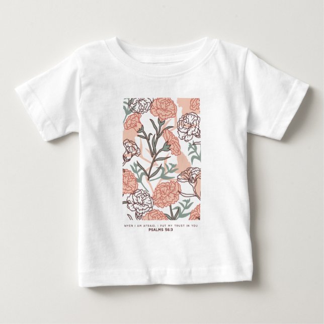Camiseta Nature Inspirou Floral: Padrão De Flor De Cravos (Frente)