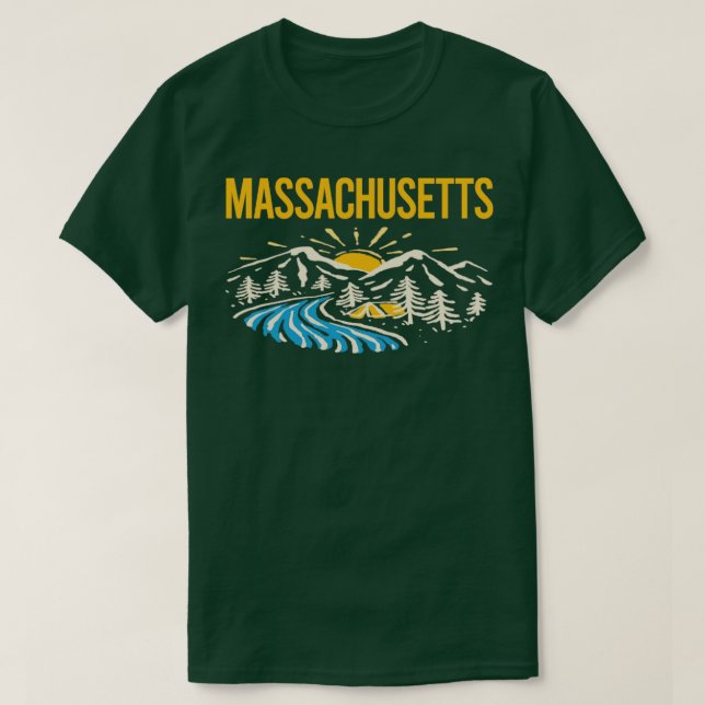Camiseta Nature Landscape Massachusetts (Frente do Design)