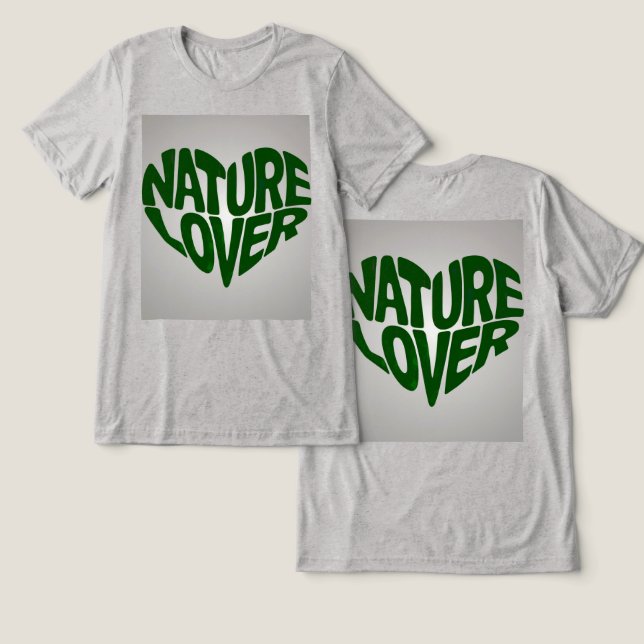 Camiseta Nature Lover Cinza Verde (Design Frente e Verso)
