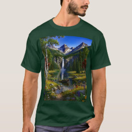 Camiseta Nature Scenery Mountains Waterfalls Lake Pond