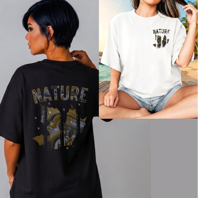 Camiseta Nature se Misturando com Arte de Mármore Líquido (Criador carregado)