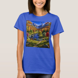Camiseta Nature Wilderness Scenery Mountains Waterfalls