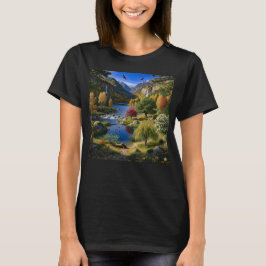 Camiseta Nature Wilderness Scenery Mountains Waterfalls