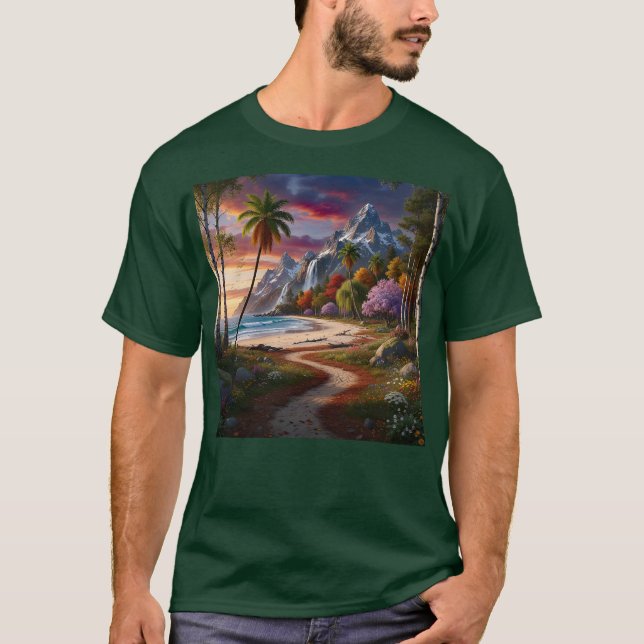 Camiseta Nature Wilderness Scenic Landscape Ocean Beach (Frente)