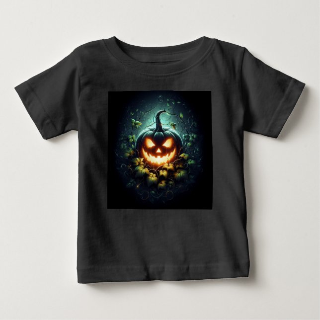 Camiseta Natureza assustadora brilhando Abóbora-das-Hallowe (Frente)