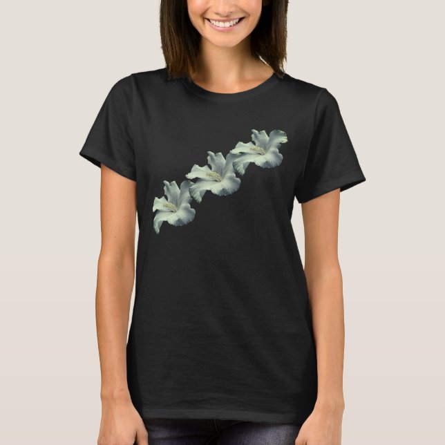 Camiseta Natureza da Flor Branca de Hibiscus (Frente)