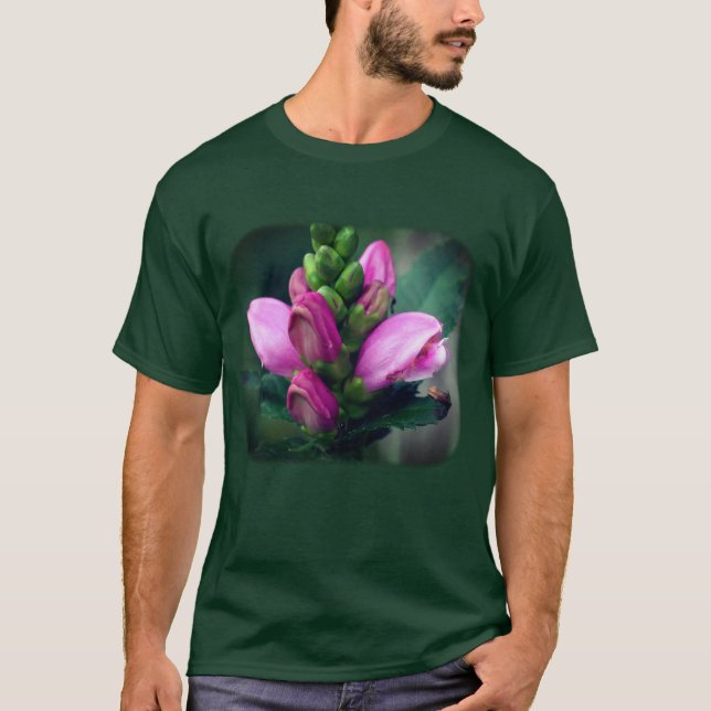 Camiseta Natureza da Flor Turtlehead Rosa (Frente)