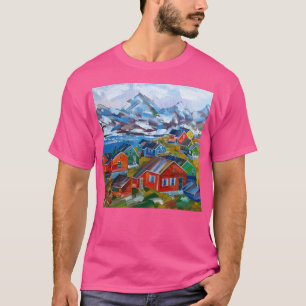 Camiseta Natureza Da Pintura Da Gronelândia Em Arte